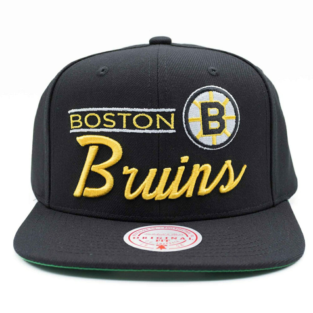 Boston Bruins Retro Lock Up Mitchell & Ness Snapback NHL Cap Black Taass sale