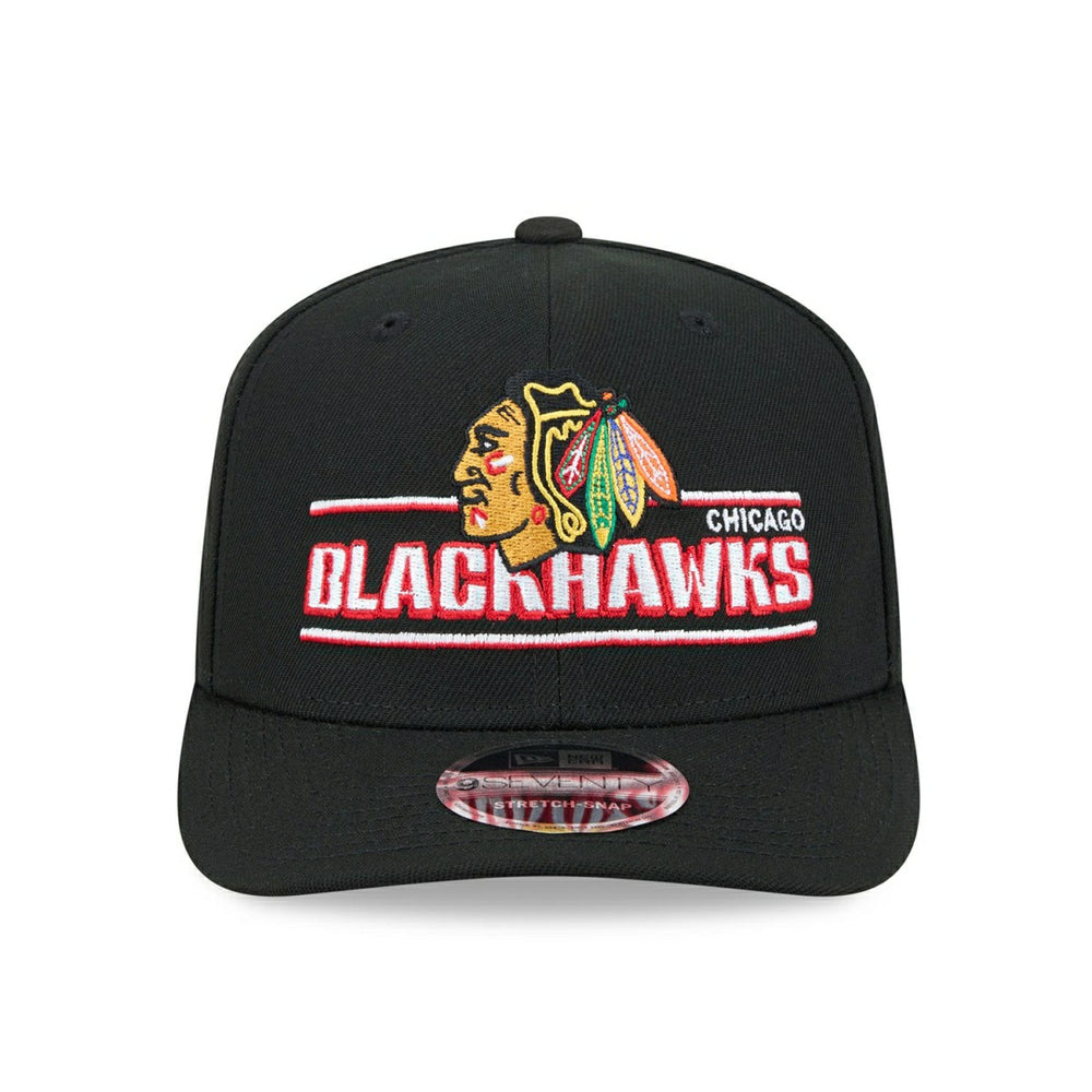 Chicago Blackhawks NHL Stated 9SEVENTY Stretch-Snap Cap Black Lifestyle