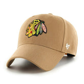 Chicago Blackhawks Camel '47 MVP Snapback NHL Cap Brown Taass sale