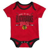 Chicago Blackhawks Game Time NHL Baby Bodysuit Set (3-Piece) Fashion