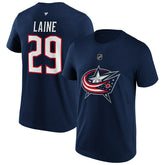 Patrik Laine #29 Columbus Blue Jackets Player NHL T-Shirt Navy Taass sale