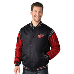 Detroit Red Wings Enforcer NHL Varsity Satin Jacket Lifestyle