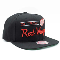 Detroit Red Wings Retro Lock Up Mitchell & Ness Snapback NHL Cap Black Classic