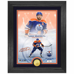Leon Draisaitl Edmonton Oilers Bronze Coin Framed NHL Photo Taass sale