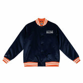 Edmonton Oilers Heavyweight Satin Mitchell & Ness NHL Jacket Navy Classic