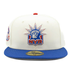New York Rangers 85th Anniversary New Era 59FIFTY Fitted NHL Cap Chrome Lifestyle
