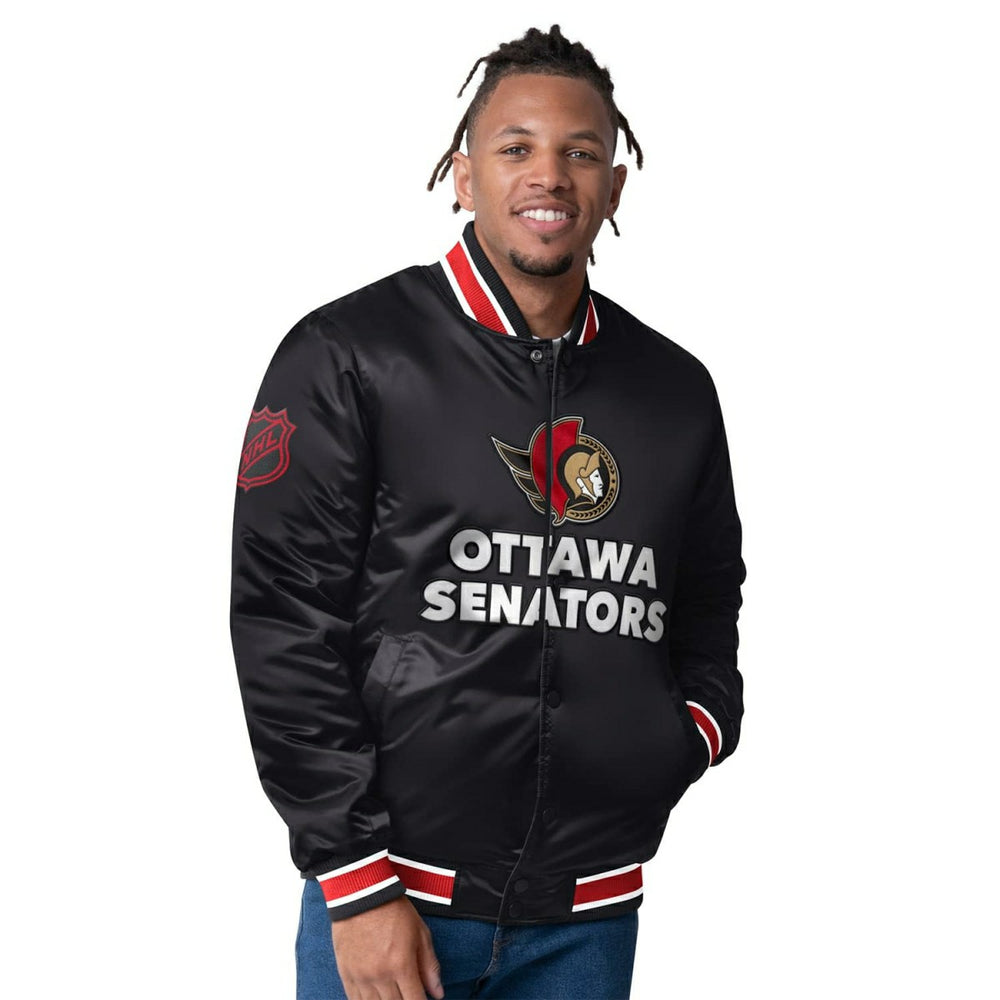 Ottawa Senators Closer Reversible NHL Varsity Jacket Black/Red Taass sale