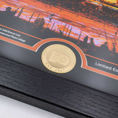 Philadelphia Flyers 2-Time Stanley Cup Champions Bronze Coin Framed NHL Photo Taass for sale