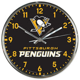 Pittsburgh Penguins Chrome NHL Team Design Wall Clock Taass for sale