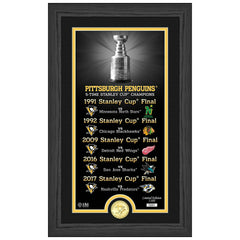 Pittsburgh Penguins Stanley Cup Legacy Bronze Coin Framed NHL Photo Taass sale