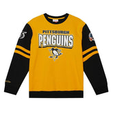 Pittsburgh Penguins All Over Mitchell & Ness NHL Crew Fleece Pullover Taass for sale