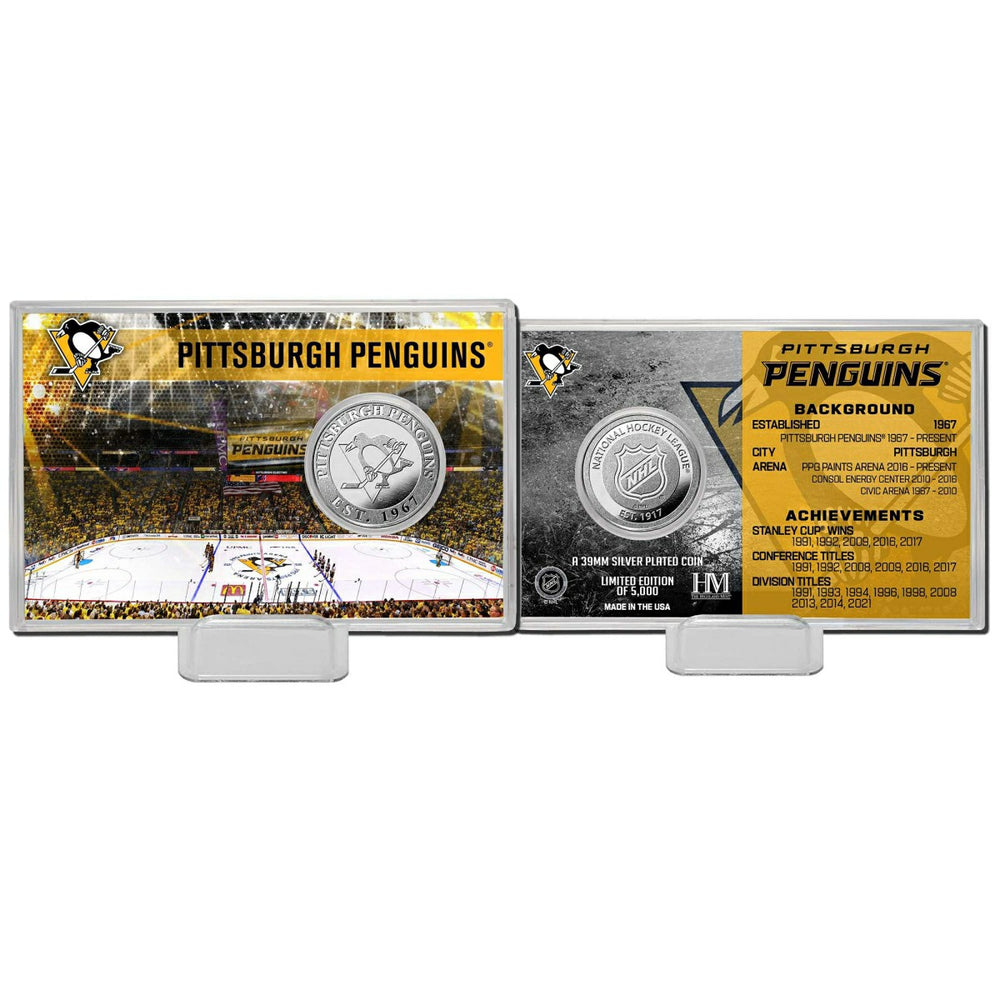 Pittsburgh Penguins Team History NHL Silver Coin Card Taass US