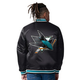 San Jose Sharks Closer Reversible NHL Varsity Jacket Black/Teal Fashion