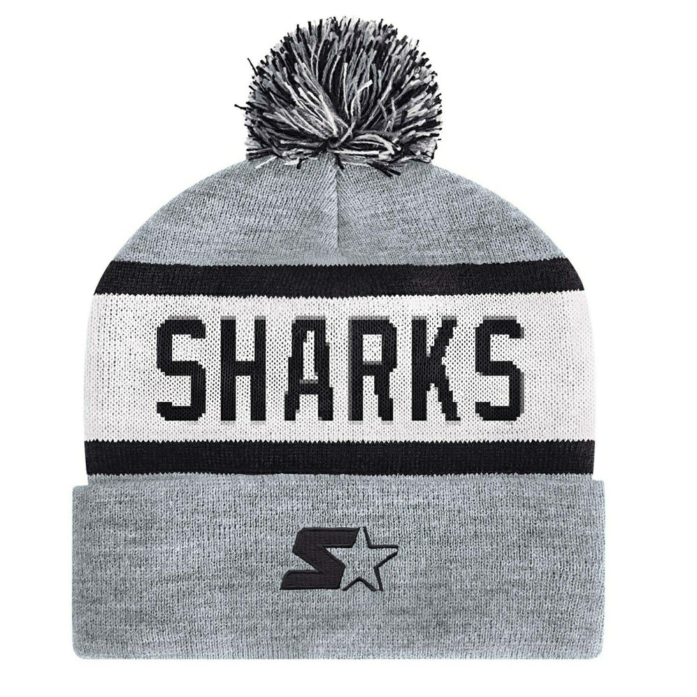San Jose Sharks Starter Black Ice Knit Hat Cap Fashion