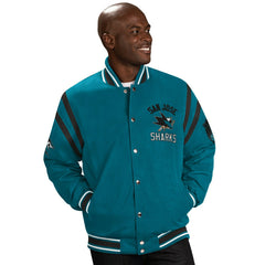 San Jose Sharks G-III Tailback NHL Varsity Jacket Teal Lifestyle