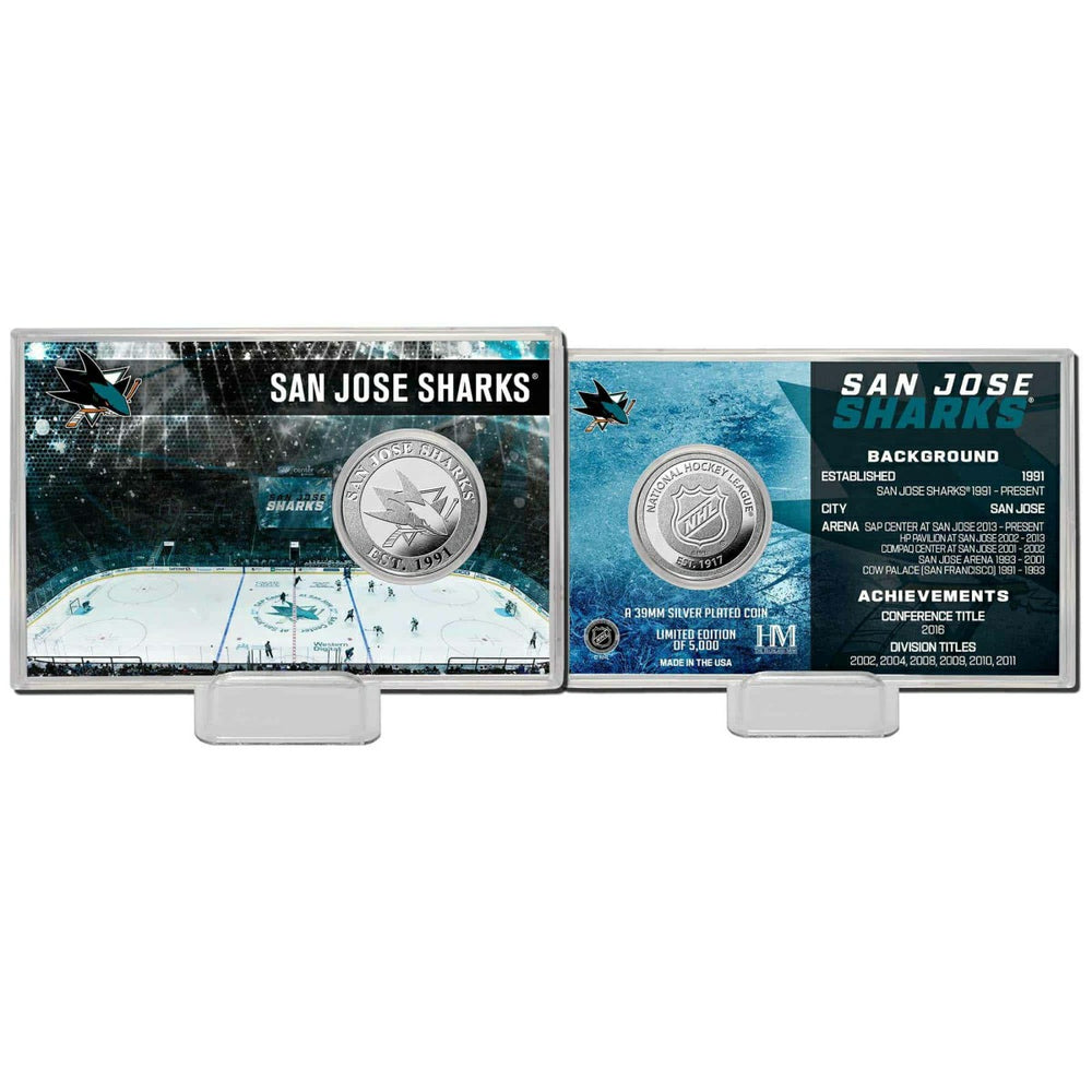 San Jose Sharks Team History NHL Silver Coin Card Taass sale