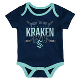 Seattle Kraken Game Time NHL Baby Bodysuit Set (3-Piece) Lifestyle