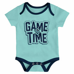 Seattle Kraken Game Time NHL Baby Bodysuit Set (3-Piece) Lifestyle