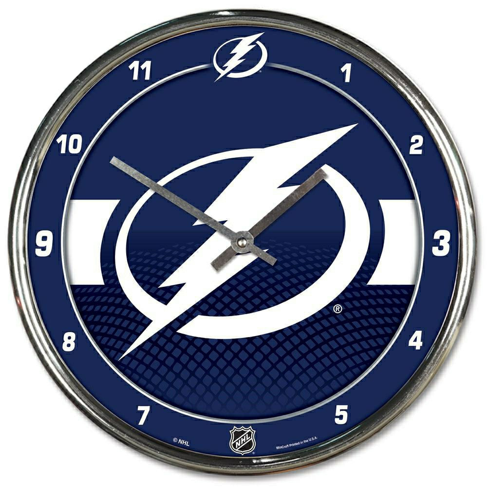 Tampa Bay Lightning Chrome NHL Wall Clock Taass sale