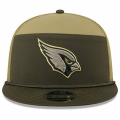 Arizona Cardinals 2025 NFL Salute to Service 9FIFTY Split Panel Trucker Snapback Cap Olive Taass for sale