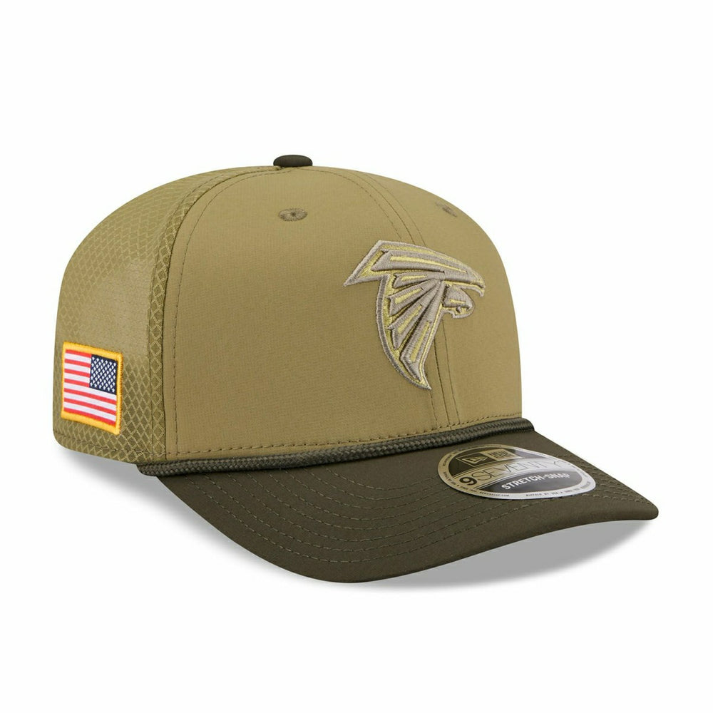Atlanta Falcons 2025 NFL Salute to Service 9SEVENTY Trucker Snapback Cap Olive Classic
