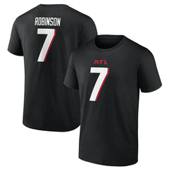Bijan Robinson #7 Atlanta Falcons Player NFL T-Shirt Black Taass US