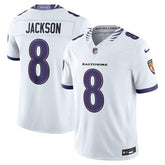 Lamar Jackson #8 Baltimore Ravens Sewn Down Limited NFL Jersey White Classic