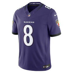Lamar Jackson #8 Baltimore Ravens Sewn Down Limited NFL Jersey Purple Fashion
