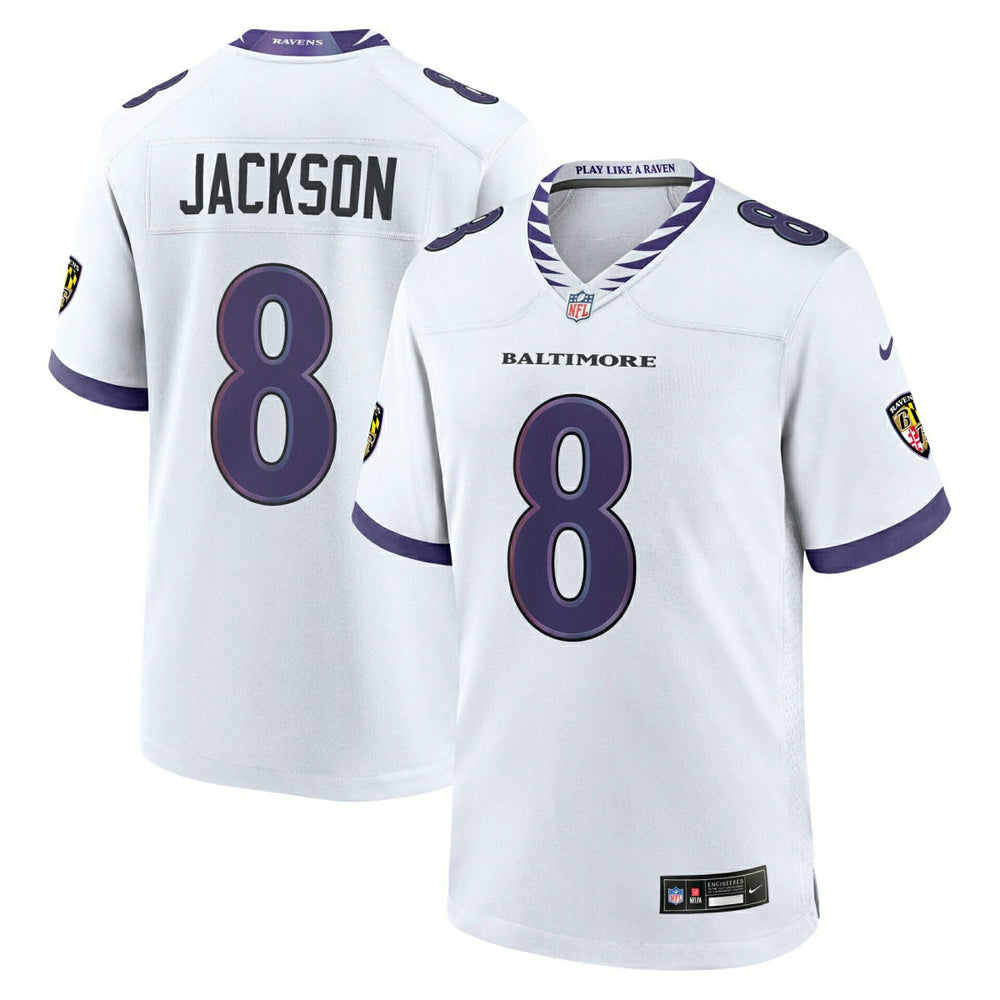 Lamar Jackson #8 Baltimore Ravens 2026 Game NFL Jersey White Taass US