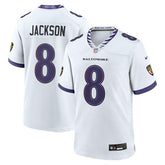 Lamar Jackson #8 Baltimore Ravens 2026 Game NFL Jersey White Taass US