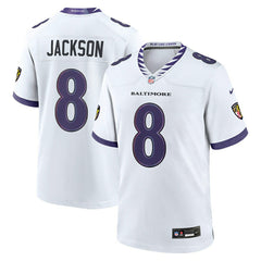 Lamar Jackson #8 Baltimore Ravens 2026 Game NFL Jersey White Taass US