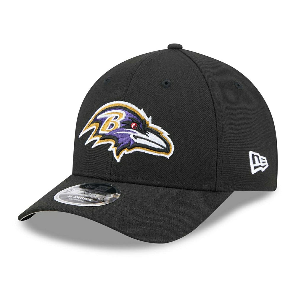 Baltimore Ravens NFL Team Logo New Era 9FORTY M-Crown Snapback Cap Black Lifestyle
