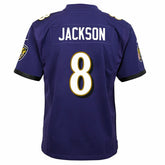 Lamar Jackson #8 Baltimore Ravens Game Youth NFL Jersey Purple (YOUTH) Taass sale