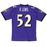 Ray Lewis #52 Baltimore Ravens Mitchell & Ness Throwback NFL Jersey Purple Classic