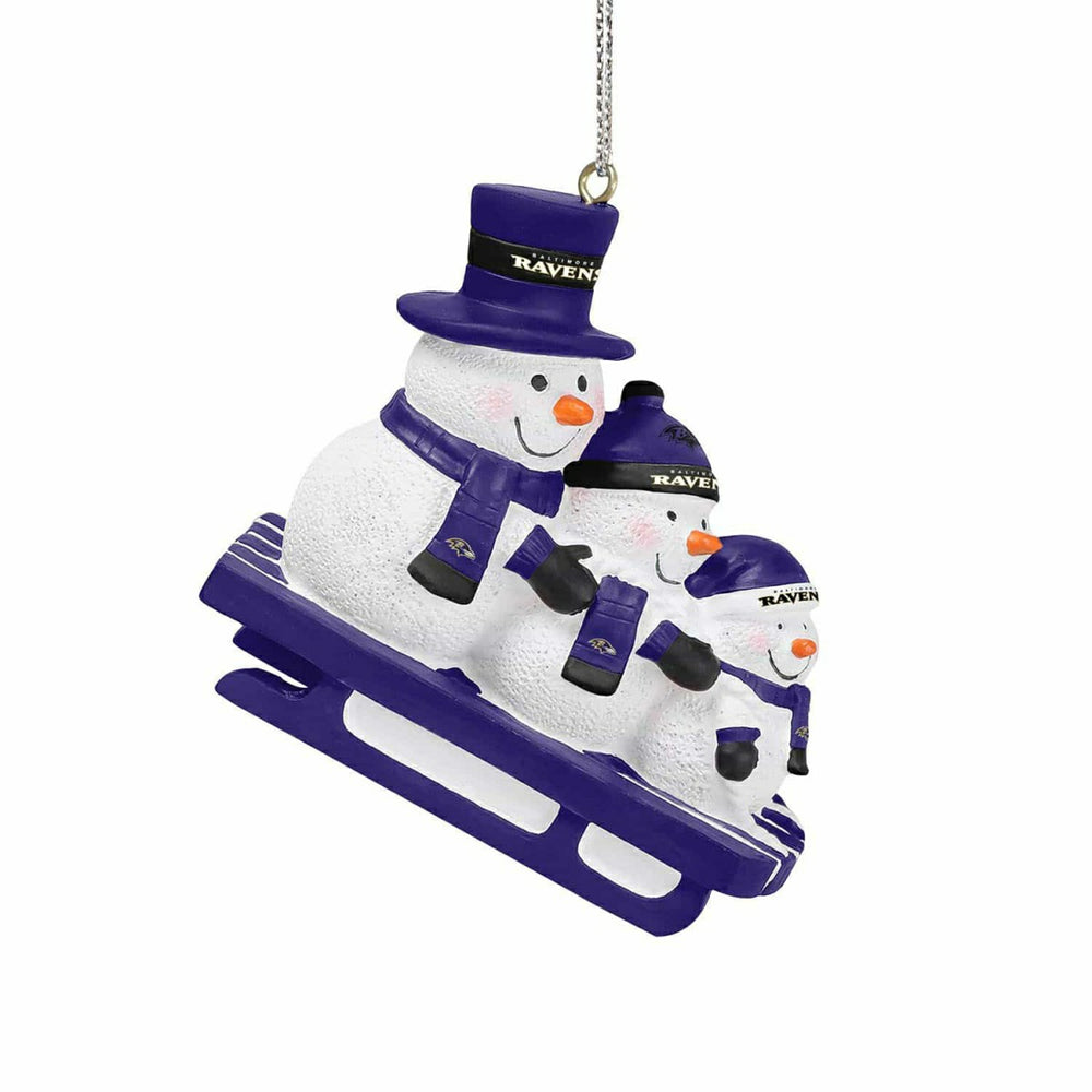 Baltimore Ravens NFL Sledding Snowmen Christmas Ornament Classic