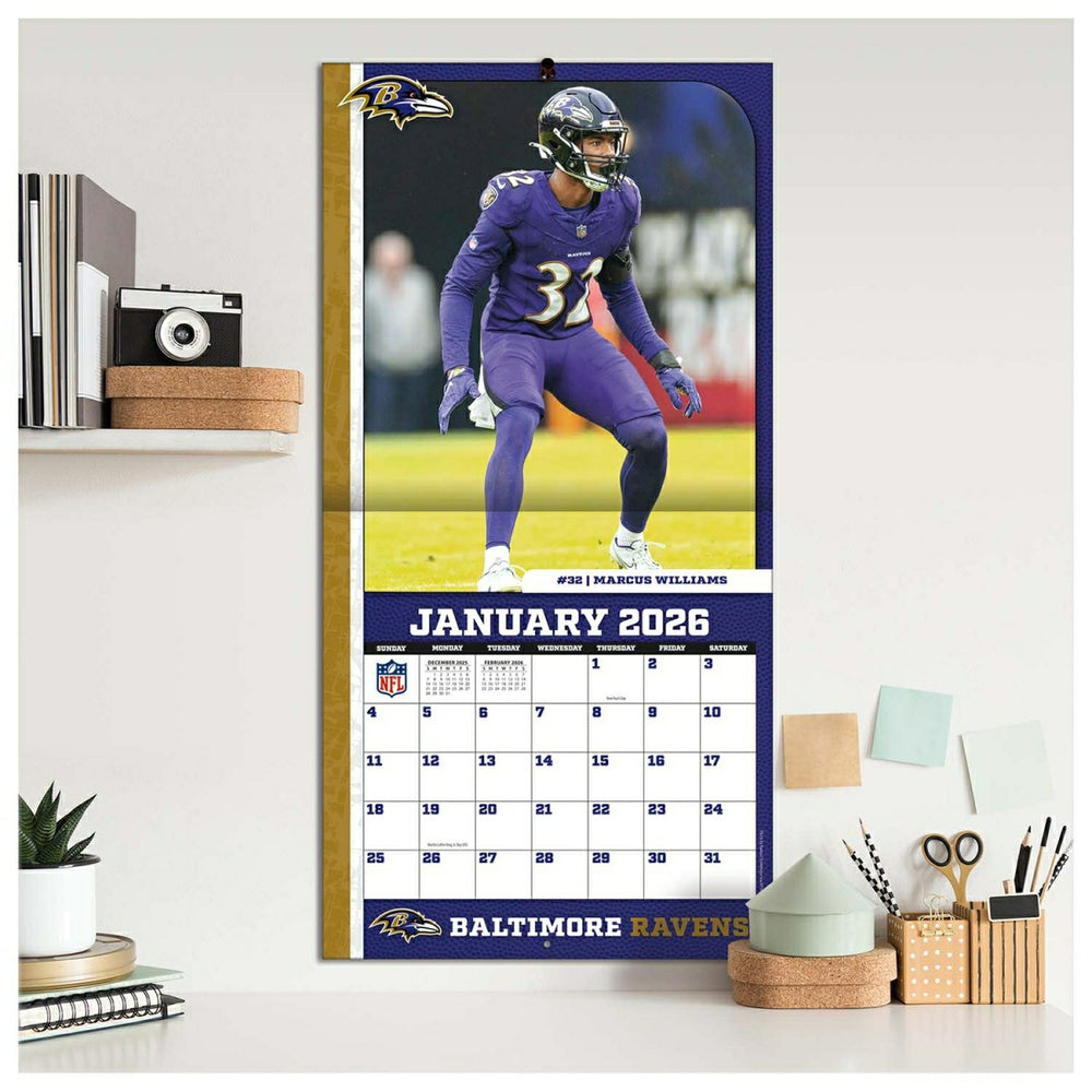 Baltimore Ravens 2026 Team NFL Wall Calendar Fashion