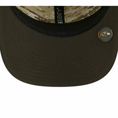 Baltimore Ravens 2025 NFL Salute to Service 9SEVENTY Trucker Snapback Cap Olive Taass for sale