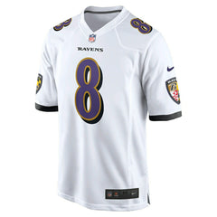 Lamar Jackson #8 Baltimore Ravens Nike Game NFL Jersey White Lifestyle
