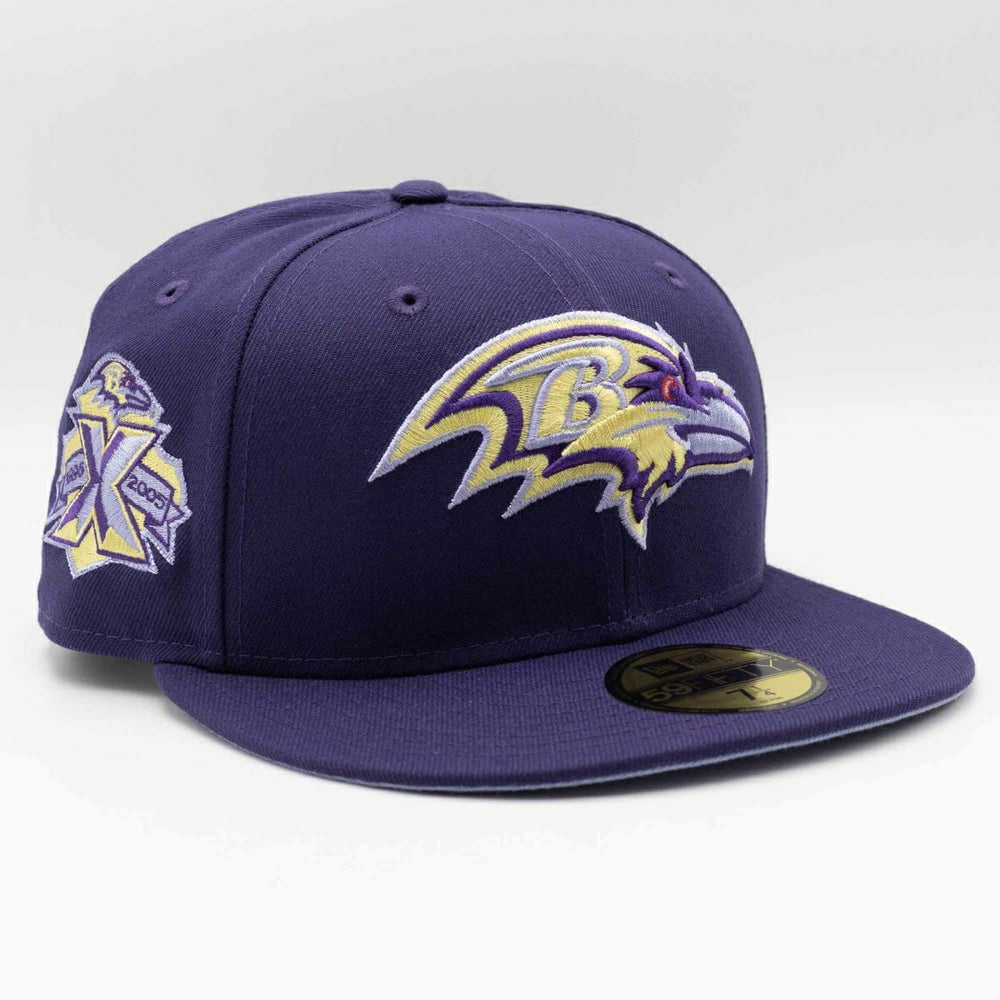 Baltimore Ravens 10th Anniversary New Era 59FIFTY Fitted NFL Cap Purple Taass US