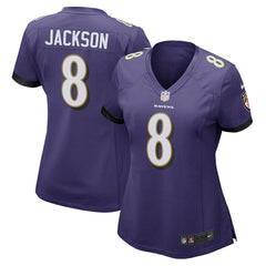 Lamar Jackson #8 Baltimore Ravens Nike Game NFL Jersey Purple (WOMEN'S) Taass sale