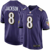 Lamar Jackson #8 Baltimore Ravens Nike Game Football NFL Jersey Purple Lifestyle