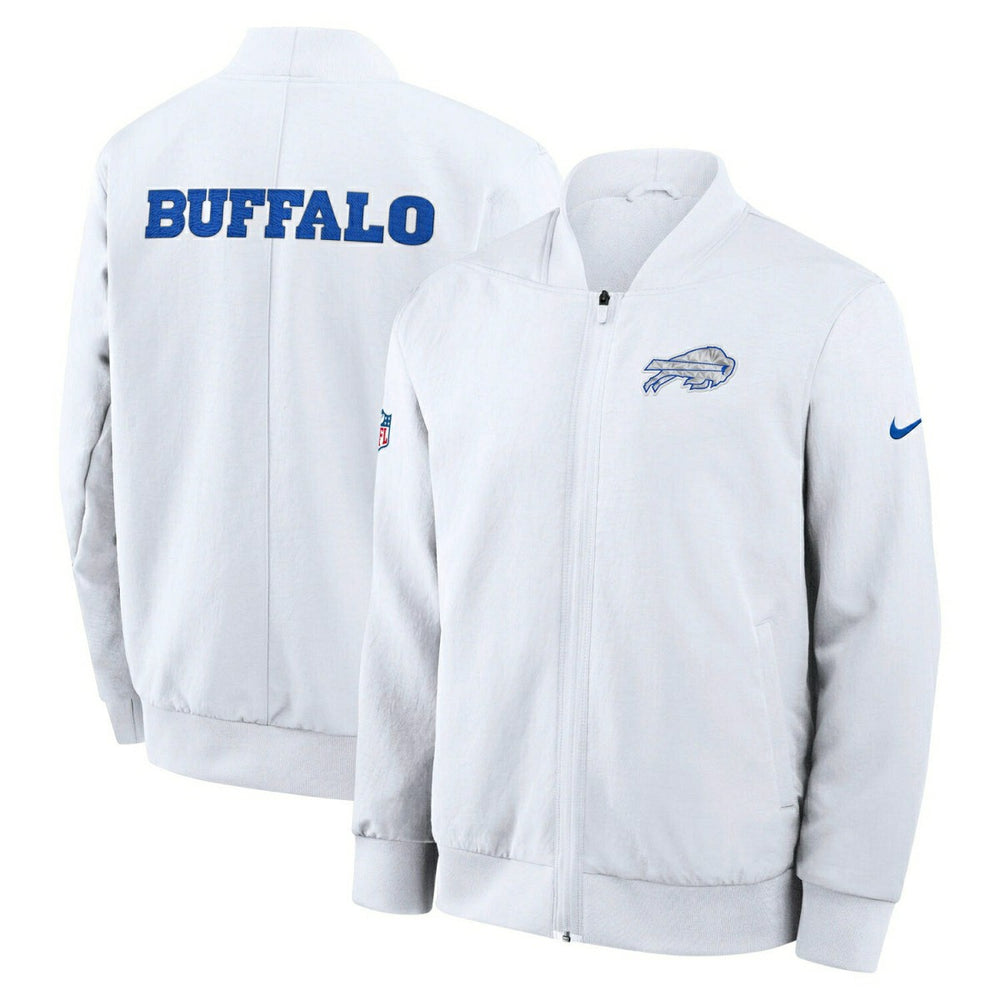 Buffalo Bills 2025 Rivalries Sideline Bomber Jacke White Lifestyle