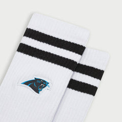 Carolina Panthers L&L '90 Classics NFL Crew Socks White Taass for sale