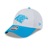 Carolina Panthers 2024 NFL Training Camp New Era Stretch-Snap 9FORTY Cap White Lifestyle