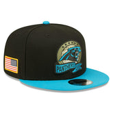 Carolina Panthers 2022 NFL On-Field Salute to Service New Era 9FIFTY Snapback Cap Lifestyle