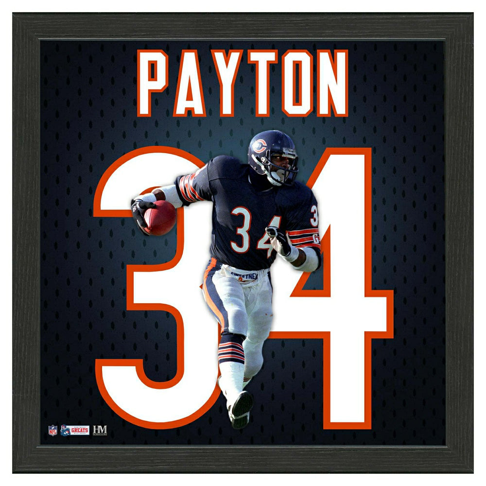 Walter Payton #34 Chicago Bears Impact Jersey Framed NFL Photo Classic