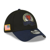 Chicago Bears 2022 NFL On-Field Salute to Service New Era 39THIRTY Flex Cap Taass for sale