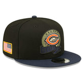 Chicago Bears 2022 NFL On-Field Salute to Service New Era 9FIFTY Snapback Cap Lifestyle