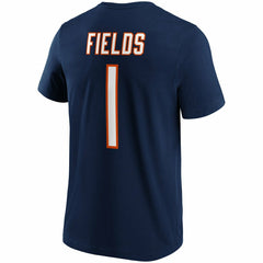 Justin Fields #1 Chicago Bears Iconic Player NFL T-Shirt Navy Classic