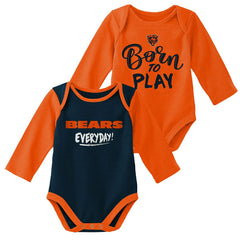 Chicago Bears Born to Play NFL Baby Bodysuit Set (2-Piece) Taass sale
